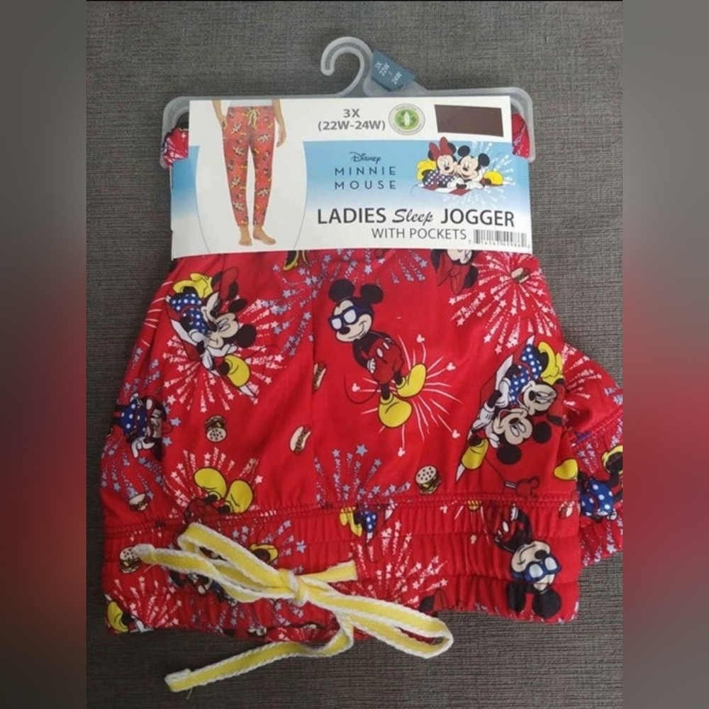 Minnie & Mickey Mouse Americana 4th of July Print Sleep Joggers